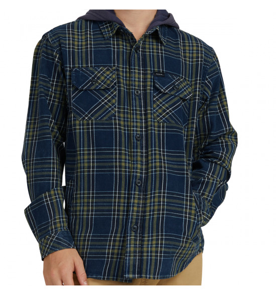 Camisa Rip Curl Flanelada com Capuz Ranchero Navy - 4
