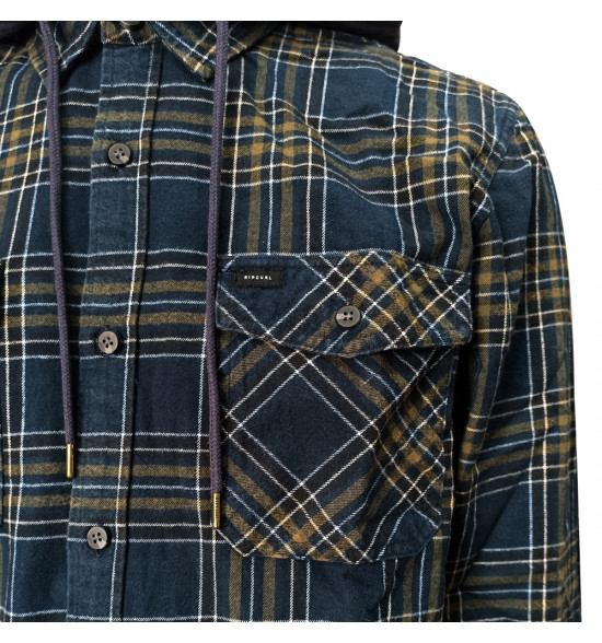 Camisa Rip Curl Flanelada com Capuz Ranchero Navy - 3