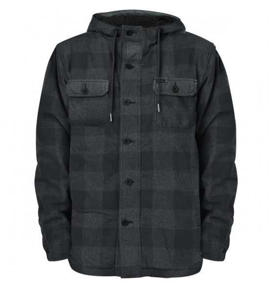 Jaqueta Rip Curl Flanelada Xadrez Sounds Hooded Washed Black