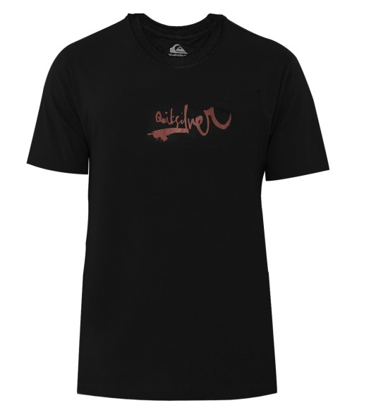 Camiseta Quiksilver Impaired Logo DNA Preto