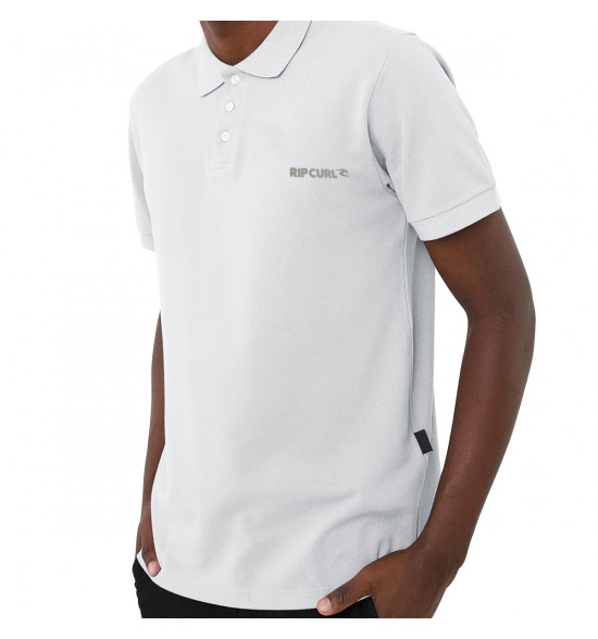 Camisa Polo Rip Curl Basic Brand Blade White - 3