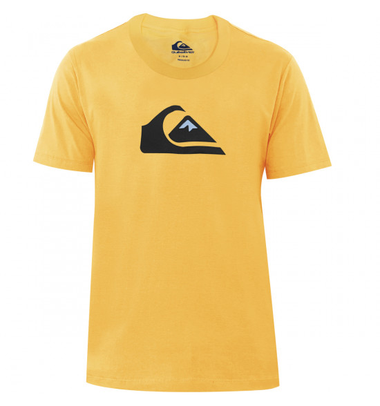 Camiseta Quiksilver Comp Logo Collors Amarelo Claro 2.0