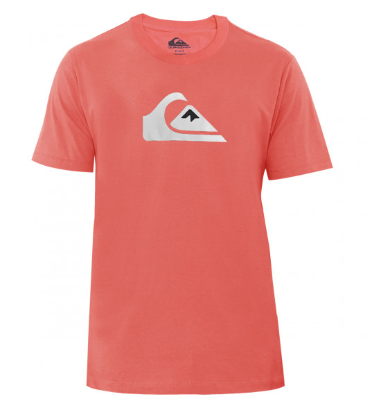 Camiseta Quiksilver Comp Logo Collors Vermelho Claro 2.0