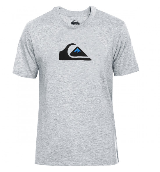 Camiseta Quiksilver Comp Logo Cinza Claro Mescla
