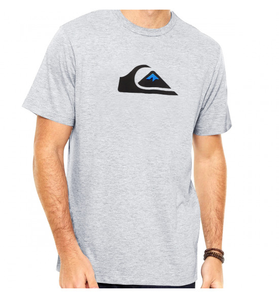 Camiseta Quiksilver Comp Logo Cinza Claro Mescla - 3