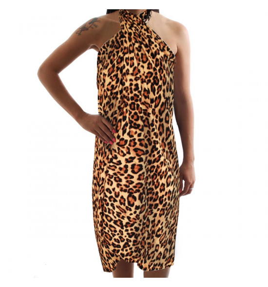 Canga Alma de Praia Estampa Onça Pompom - 3