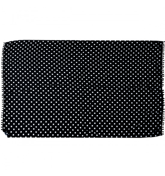 Canga Alma de Praia Preta com Bolinhas Brancas - 4