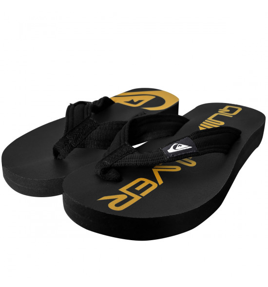 Chinelo Quiksilver Layback Sig Preto e Amarelo - 2