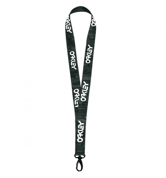 Chaveiro Oakley Wanderlust Lanyard Cinza Com Branco