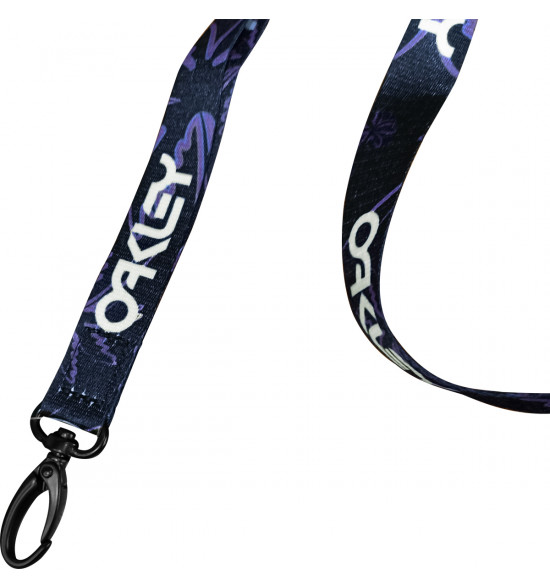 Chaveiro Oakley Lanyard Preto Com Lilas - 4