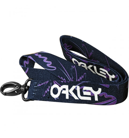 Chaveiro Oakley Lanyard Preto Com Lilas - 2