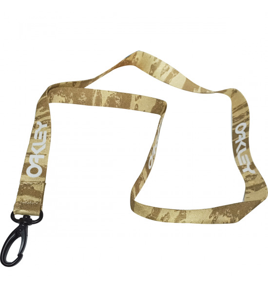 Chaveiro Oakley Wanderlust Lanyard Khaki Com Branco - 3