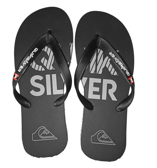 Chinelo Quiksilver Molokai Silver Transfer Preto