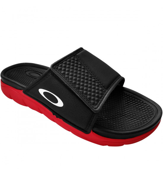 Chinelo Oakley Break Slide Black Red