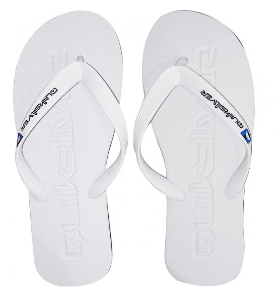 Chinelo Quiksilver Molokai Debossed Branco e Azul