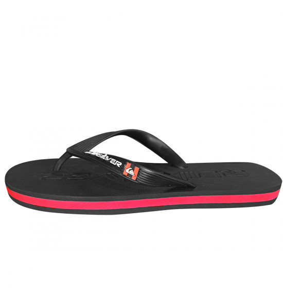 Chinelo Quiksilver Molokai Debossed Preto e Vermelho - 3