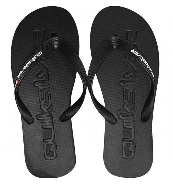 Chinelo Quiksilver Molokai Debossed Preto e Vermelho