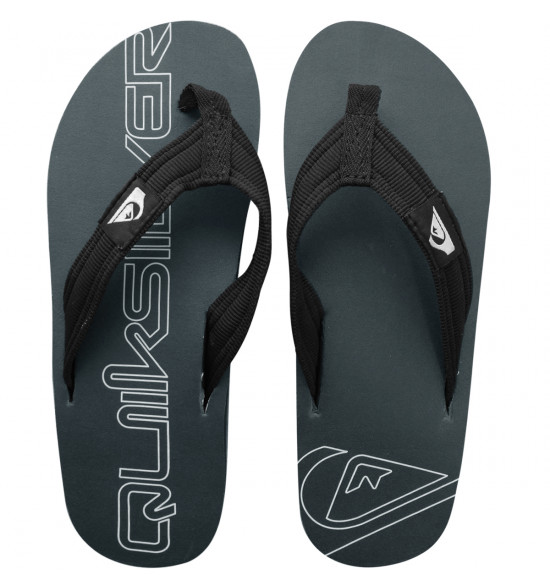 Chinelo Quiksilver Layback Preto Signature White