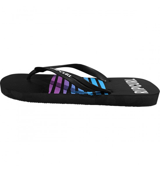 Chinelo Rip Curl Side Panel Preto com Degradê Rosa e Azul - 3
