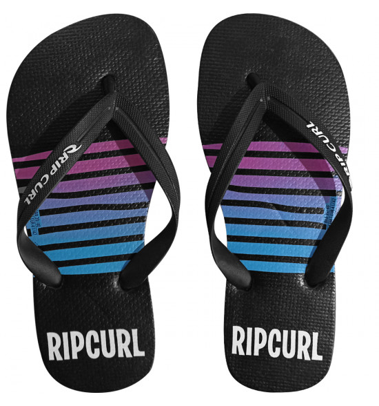 Chinelo Rip Curl Side Panel Preto com Degradê Rosa e Azul