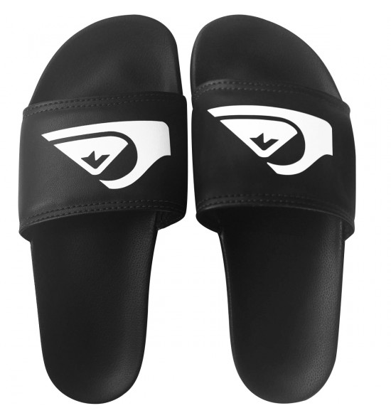 Chinelo Quiksilver Slide Logo Preto