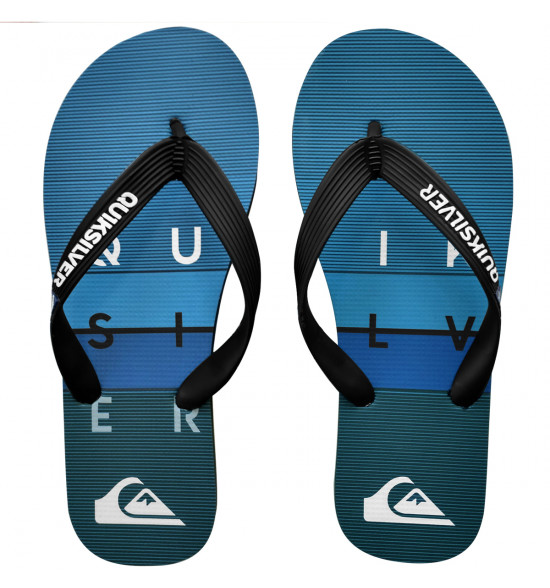 Chinelo Quiksilver Molokai WordBlock Azul e Preto