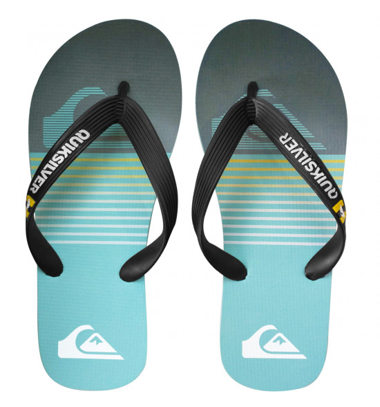 Chinelo Quiksilver Molokai Slab Stripe Azul Claro