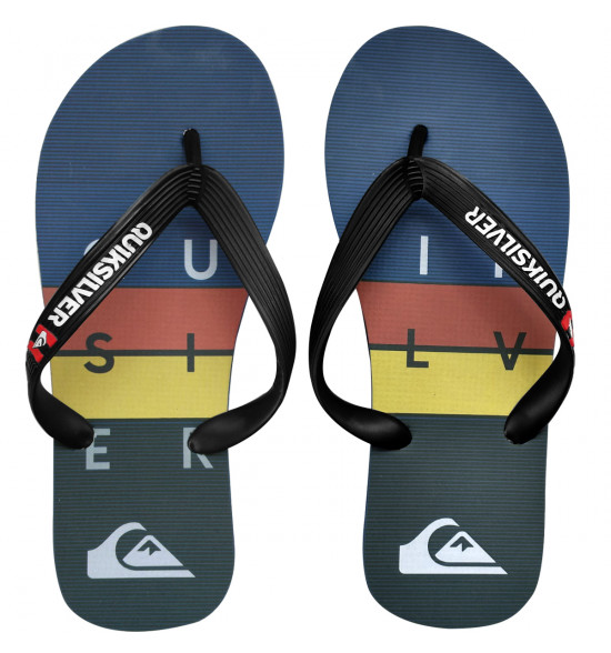 Chinelo Quiksilver Molokai WordBlock Azul Marinho