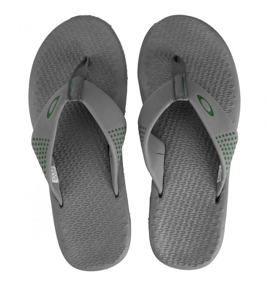 Chinelo Oakley Lines Cinza Com Verde