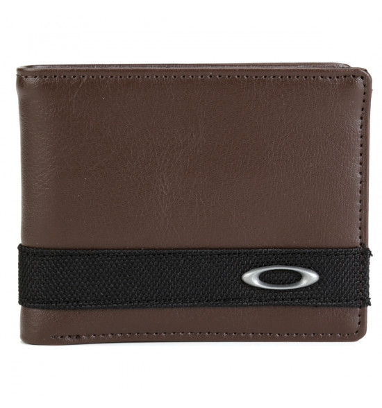 Carteira Oakley Dry Goods Marrom Leather Wallet