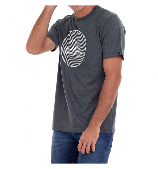 Camiseta Quiksilver Informal Disco Grafite - 3