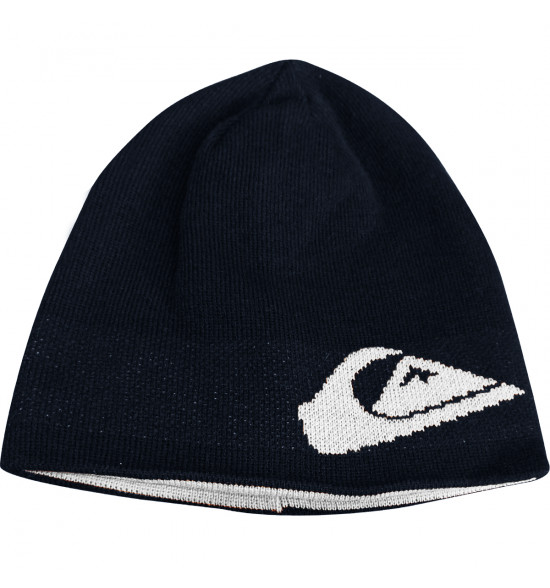 Gorro Quiksilver Dupla Face Double Omni Marinho e Off White