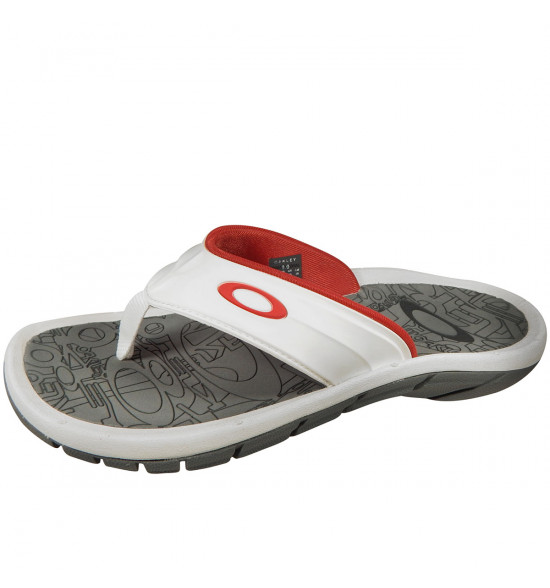 Chinelo Oakley Super Coil 4 Branco com Cinza e Laranja - 2