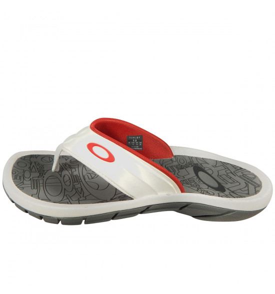 Chinelo Oakley Super Coil 4 Branco com Cinza e Laranja - 3