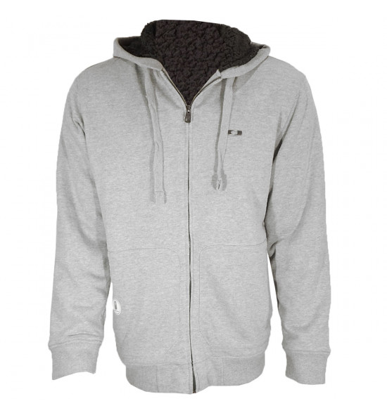 Moletom Oakley Grant Fleece Cinza com forro em La RELAN AMENTO ref