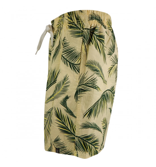Rx Bermuda Alma de Praia Água com Elastico Amarela Folhas - 3