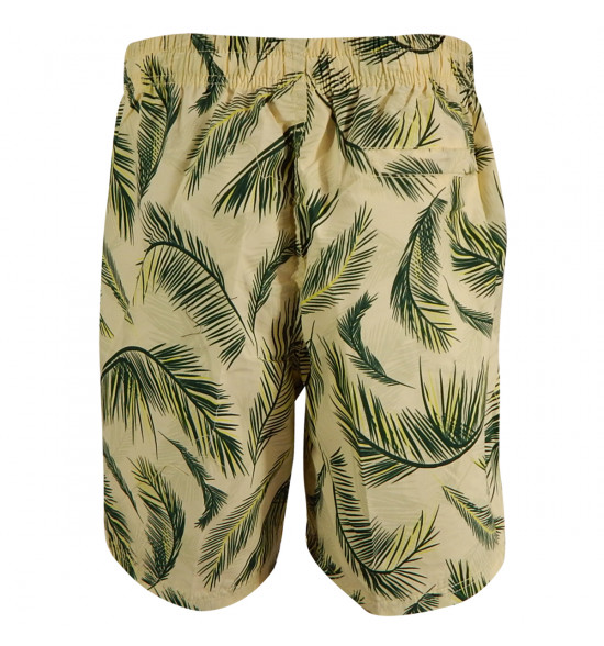 Rx Bermuda Alma de Praia Água com Elastico Amarela Folhas - 4