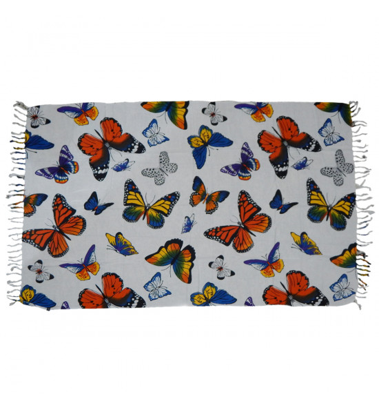 Canga Alma de Praia Branca com Estampa de Borboleta - 2