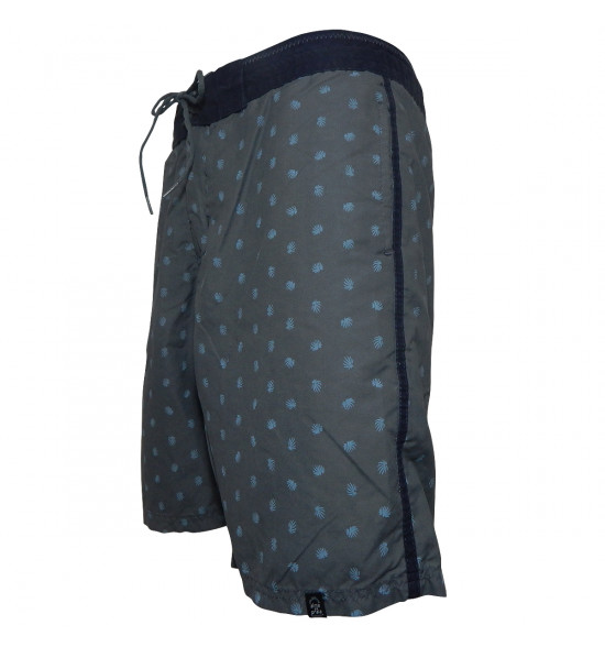 Rx Bermuda Água Alma de Praia Full Print Cinza Chumbo - 4