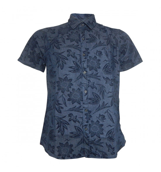 Camisa Alma de Praia Jeans Floral