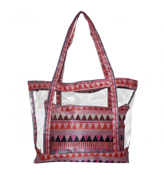 Bolsa Alma de Praia Estampa Geométrica c/ Necessaire
