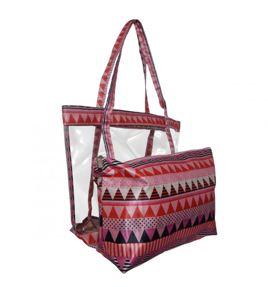 Bolsa Alma de Praia Estampa Geométrica c/ Necessaire - 2