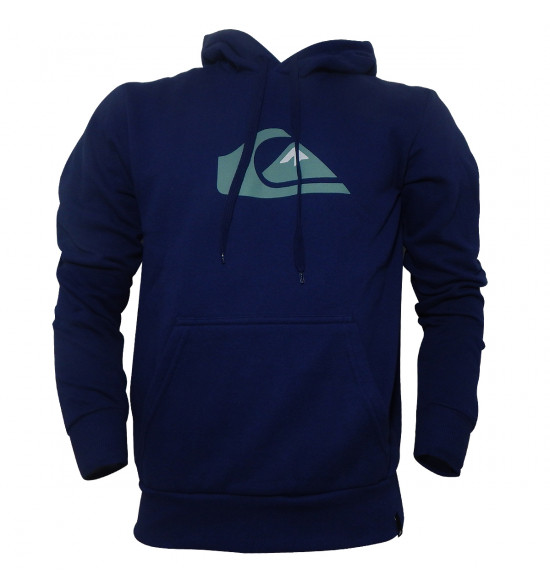 Moletom Quiksilver Canguru Big Logo Hood Azul