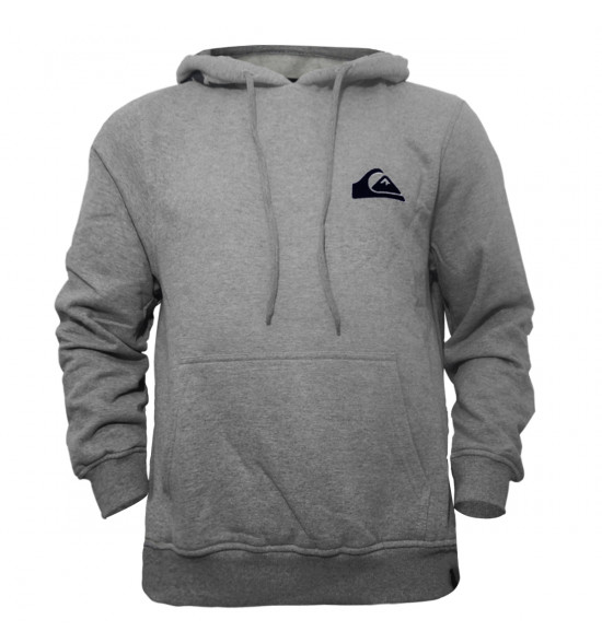Moletom Quiksilver Canguru Best Wave Fechado Cinza