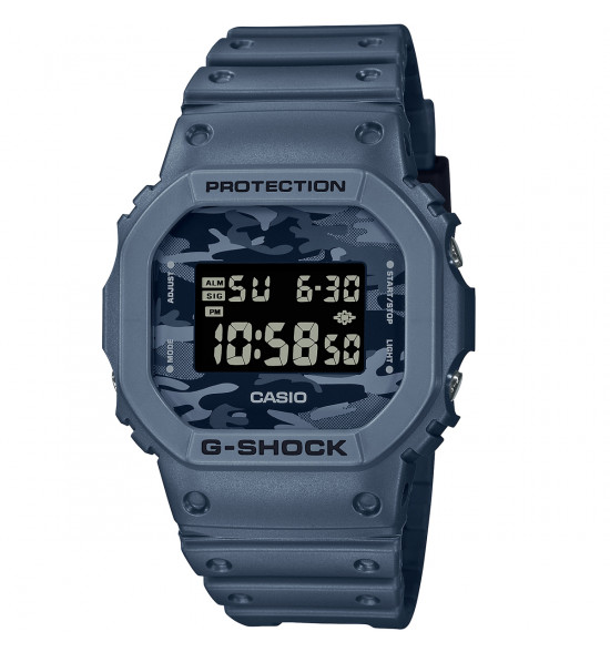 Relógio Casio G-Shock Digital DW-5600CA-2DR Azul Camuflado