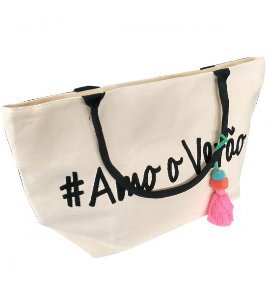 Bolsa Alma de Praia Amo o Verão Bege - 2