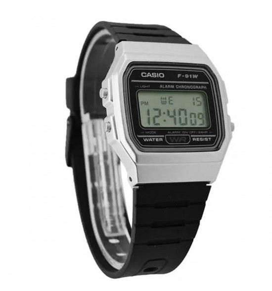 Relógio Casio Digital F-91WM-7ADF-SC Prata e Preto - 2