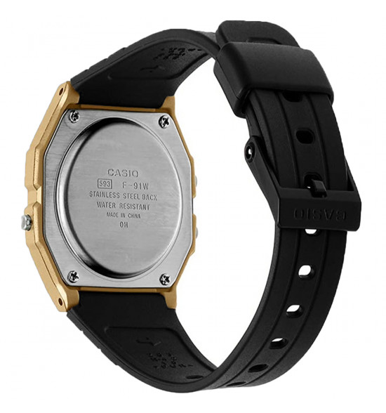 Relógio Casio Digital F-91WM-9ADF-SC Dourado e Preto - 4
