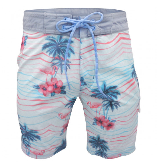 Rx Bermuda Água Alma de Praia Boardshort Pelicano