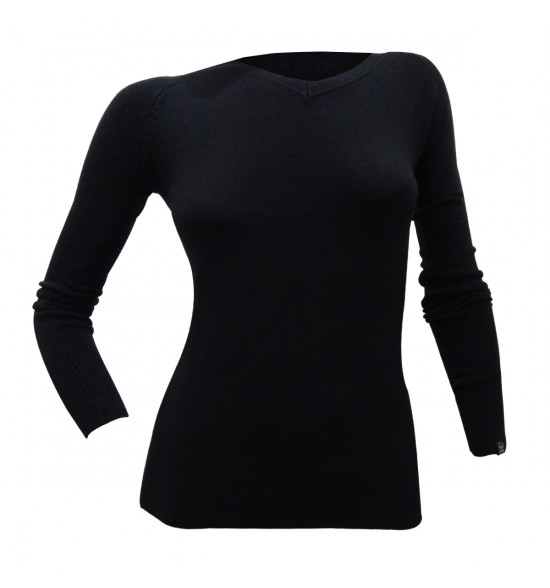 Blusa Manga longa Alma de Praia Stone Preta